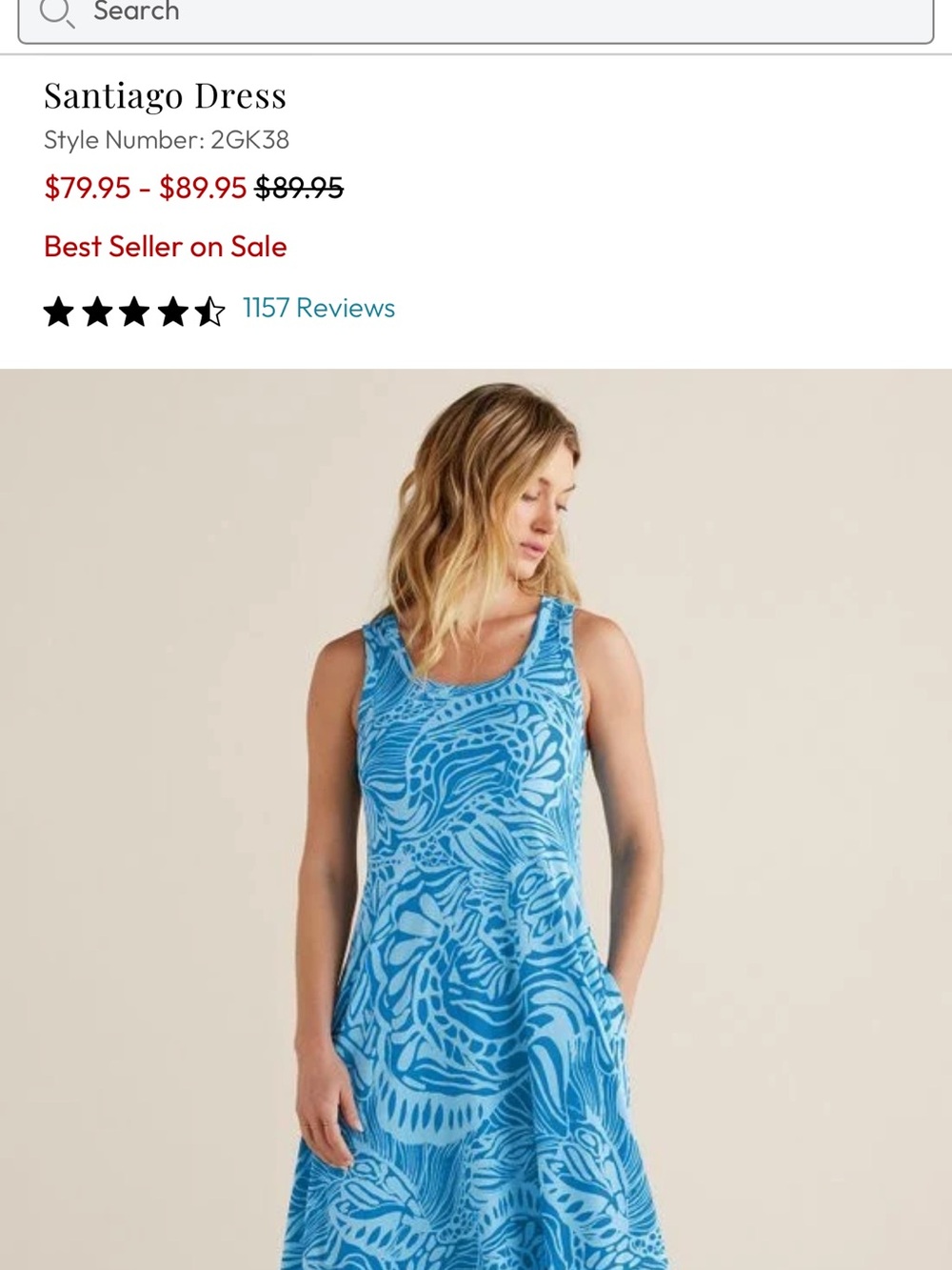 Soft Surroundings Blue Patterned Maxi Dress - Picture 4 of 6